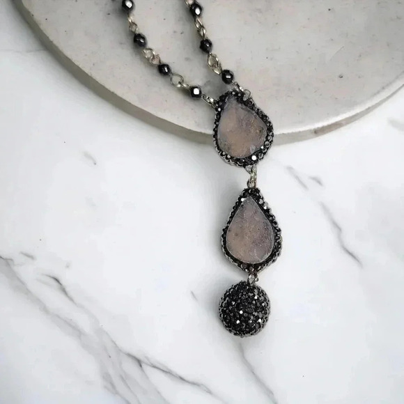🆕️Turkish Handcrafted 925 Silver Druzy Chalcedony Necklace Elegant Gemstones - Picture 8 of 10